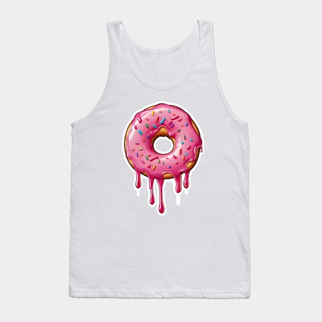 Pink Donut with Sprinkles Tank Top by UniqueMe